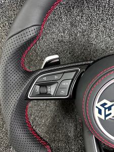 Volant en cuir pour Audi A3 8P A4 B8 A5 B8 A6 C7 A7 C7 A8 D4 Q3 Q5 Q7 <span class=keywords><strong>S4</strong></span> S3 S5 S6 RS4 RS6 TT <span class=keywords><strong>MK2</strong></span> - Product Image 2