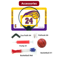 Panier de basket mural pliable avec logo personnalisé, panneau de basket suspendu sans perçage pour l'entraînement à domicile des enfants