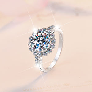 Großhandels preis Feiner Schmuck VVs1D Farbe Moissan ite 2Ct S925 Sterling Silber Versprechen Ringe von Damen Frauen Engagement - Product Image 4