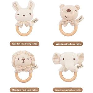 Gbee <span class=keywords><strong>Hochet</strong></span> musical apaisant en coton biologique pour bébé, jouet pour nouveau-né de 0 à 1 an, clochette à main pour bébé - Product Image 4