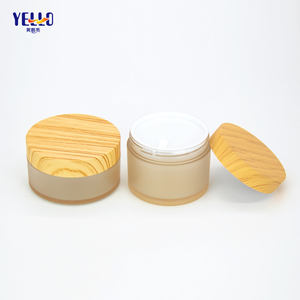 Pot à crème en PETG givré à paroi épaisse pour cosmétiques avec impression en grain de bois et bouchon à vis - Product Image 5