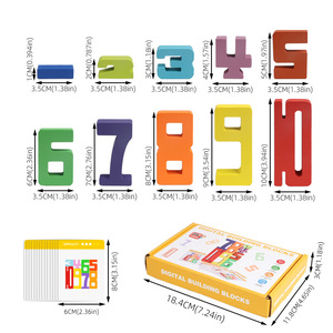 Gioco di Impilamento in Legno Approvato CPC CE, Gioco Digitale di Equilibrio e Costruzione per l'Apprendimento della Matematica, Giocattolo da Tavolo per Bambini - Product Image 6
