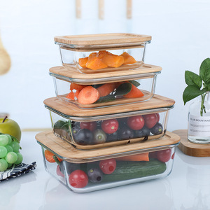 ECO-Friendly Glass Food Container with Lid Glass Lunch Box <strong>Microwavable</strong> Lunch Container <strong>Sets</strong> - Product Image 4