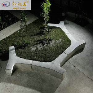 New Magic Stone Y-Shaped Combination Bench GRC Concrete Tree Pit Seat Modern Design Outdoor Patio Benches - Product Image 3