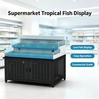 Aquarium de présentation de fruits de mer frais et vivants à température unique, en acier inoxydable 304, à économie d'énergie, pour supermarchés, restaurants et commerces de poissons tropicaux