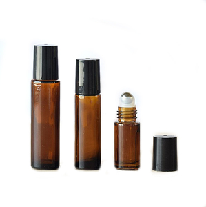 5Ml 10Ml 15Ml Hổ Phách Nước Hoa Cuộn Trên Chai Thủy Tinh Tinh Dầu Lăn Chai Với Bóng Thép - Product Image 4