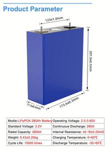 Chu kỳ 10000 hithium 280ah năng lượng lưu trữ pin LiFePO4 di động 3.2V Prismatic năng lượng mặt trời Pin Lithium Ion 280ah LiFePO4 Pin - Product Image 2