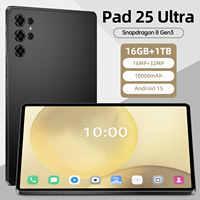 Nouvelle tablette Pad 25 Ultra 10,1 pouces Quad Core IPS Capacitive Android 15.0 USB Type-C SD8 Gen3 Professionnelle pour les affaires 16 Go