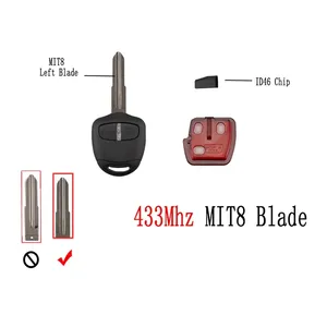 Clé télécommande noire à 2 boutons, puce ID4 433 MHz pour Mitsubishi L200 <span class=keywords><strong>Shogun</strong></span> Outlander ASX Lancer Triton Lama Pajero, lame MIT8 - Product Image 6