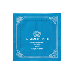 Serviettes en papier brodées bleues modernes Party Love 33x33cm carrées durables pour dîner et restaurant 30 pièces - Product Image 1