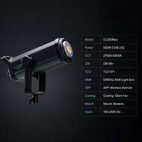 Projecteur de scène DMX512 500W à double température de couleur 2700K-6500K, éclairage vidéo LED COB pour studio de diffusion en groupe