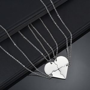 18K Gold Plated Adjustable Chain 4 Heart Puzzle Pendant Bestfriend Diy <b>Name</b> <b>Necklace</b> Stainless Steel Jewelry - Product Image 4