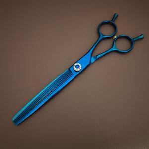 Ciseaux à effiler Li-7 de 7 pouces en acier 440C pour animaux de compagnie, bleus, outil de toilettage haut de gamme - Product Image 2