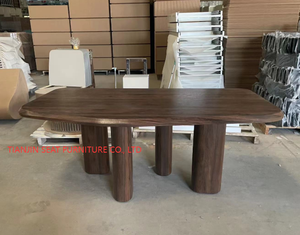 Vật liệu cao quý sơn mài Gỗ Vát cạnh Burgundy Caramel kaki hình chữ nhật màu trắng bàn ăn - Product Image 6