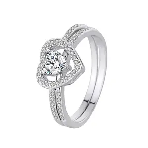GR106 explosivo europeo y <span class=keywords><strong>americano</strong></span> 925 plata esterlina mujeres pareja anillos Zirconia boda diamante par mano adornos - Product Image 1