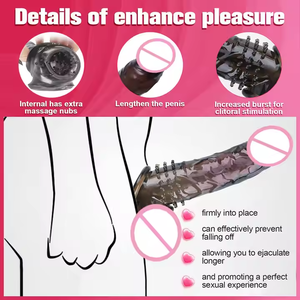 HG Black Silicone Strap-On Dildo mit Kondom Soft <span class=keywords><strong>Adult</strong></span> <span class=keywords><strong>Sexy</strong></span> Spielzeug für Männer Sax Model - Product Image 5