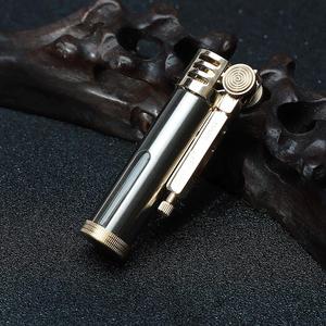 Briquet à kérosène Zorro en verre transparent à roue rétro créative coupe-vent en cuivre pur - Product Image 6