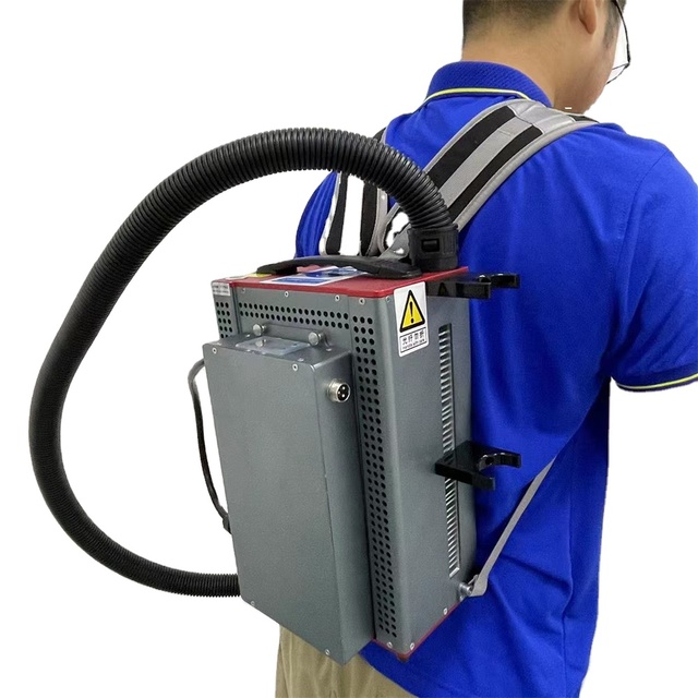 100W 200W Power Light Weight Backpack Pulse Fiber Laser Cleaning Machine for Paint Coat Graffiti and Rust Removal