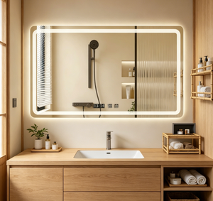 Espejo de Baño LED con Interruptor Táctil Antivaho, Espejo de Vanidad Rectangular Inteligente Montado en la Pared con Pantalla LED - Product Image 4