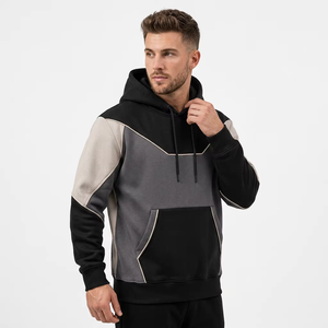 Sweat-shirt à capuche en polaire pour homme, décontracté, à manches longues, avec poche kangourou, respirant, en polyester/coton écologique - Product Image 1
