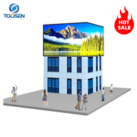 P4 açık su geçirmez LED ekran Billboard 90 derece sabit çatı köşe reklam IP65 değerlendirme 4mm piksel aralığı