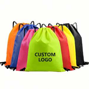 Custom Logo Cinch Gym <b>Drawstring</b> Backpack Multi-Color Waterproof Recycled Polyester Bag for Storage Travel Sports Use - Product Image 3