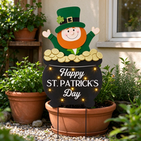 Piquets de jardin en métal 3D OEM ODM, motif lutin et gnome, pour décoration extérieure de fête de la Saint-Patrick