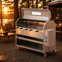 Barbecue à charbon de bois extérieur en acier inoxydable pour porc et agneau