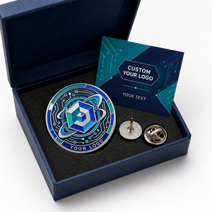 Medalla Corporativa de Esmalte Duro con Circuito de Tecnología Personalizada, de Aleación de Zinc Plateada, Circular, de Arte Moderno Coleccionable - Product Image 2
