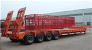 Camion plate-forme garçon lourd lit bas conteneur col de cygne excavatrice Transport semi-remorque camions 100ton Lowbed remorques de camion