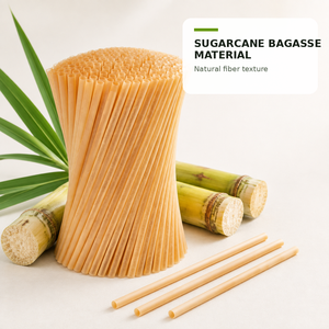 Sugarcane Bagasse <b>Straws</b> 8.3 Inch Compostable Biodegradable Eco Friendly <b>Drinking</b> <b>Straws</b> <b>for</b> Boba Tea PFAS-Free FDA Compliant - Product Image 1