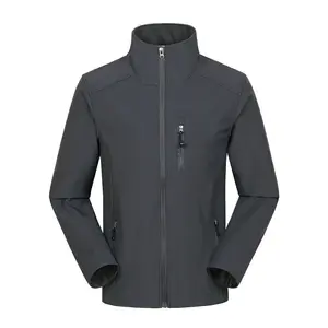 नई Softshell जैकेट कस्टम डिजाइन सर्दियों काम पहनने पुरुषों की Windproof निविड़ अंधकार ऊन लाइन में खड़ा ज़िप अप नरम खोल जैकेट