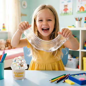 Cute Squirrel Clear Crystal Slime Kit, Non-Sticky DIY Stress Relief Kids Slime Toy Bulk Wholesale OEM ODM Service Available - Product Image 3