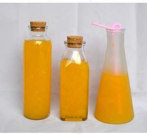 Fabricant Personnalisé 300ml 350ml ECO Bouteille en Verre Conique Pyramide Flacon pour Vin Whisky Emballage Avec Bouchon en Liège Boisson - Product Image 5