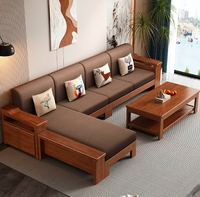 Modernes, schlichtes chinesisches modulares Chaiselongue-Sofa-Set mit Massivholzrahmen, Edelstahlbeinen und Schwammfüllung für das Wohnzimmer