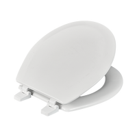 Siège de toilette en bois moulé durable blanc, fonction de fermeture douce, démontage rapide pour le nettoyage, taille universelle, accessoire de salle de bain moderne, garantie 3 ans