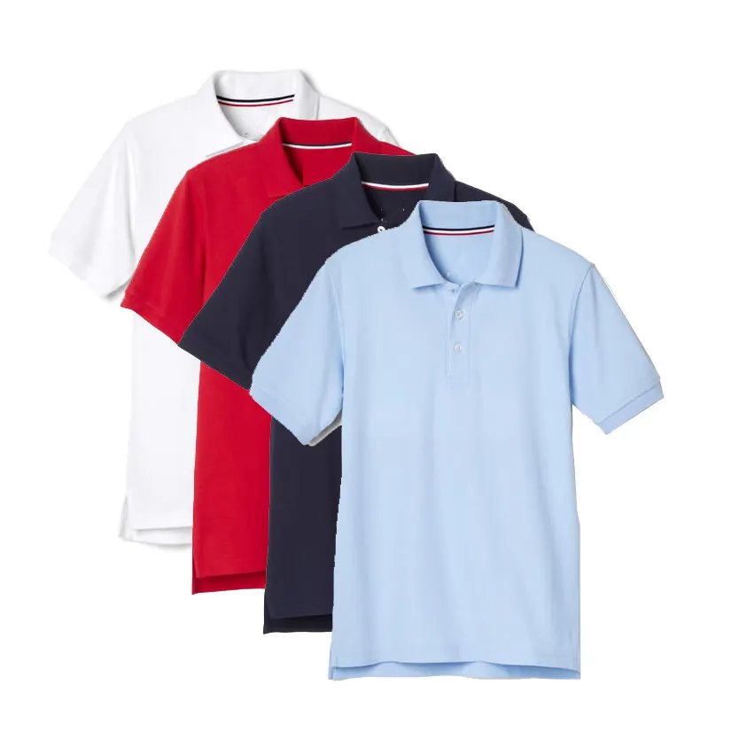 ZN les plus populaires enfants couleur pure logo personnalisé uniforme scolaire husky chemises polo décontracté respirant enfants t-shirt garçons
