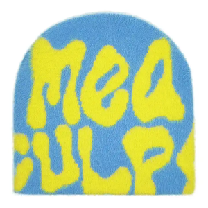 OEM Y2K Bonnets <span class=keywords><strong>Fourrure</strong></span> Bonnet Logo Personnalisé Acrylique Tricot Premium Cachemire Laine Jacquard Mohair Beanie - Product Image 4