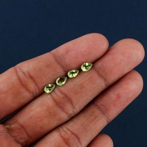 YASHEE Peridoto Corte Pera 6x4 mm Gema Suelta Verde Natural para Fabricación de Joyas - Product Image 3