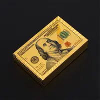 مخصص Usd100 الدولار تصميم 24k الذهب احباط بطاقات بوكر الجملة مخصصة طباعة اللعب بطاقات بوكر