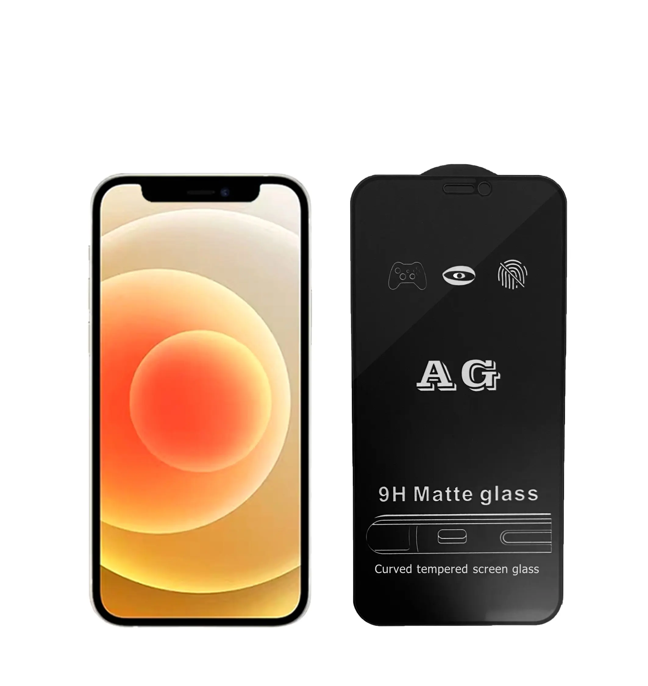 AG Full Cover Chống Vân Tay Bảo Vệ Màn Hình Matte Tempered Glass Đối Với iPhone X Cho iPhone 12 Pro Max Điện Thoại