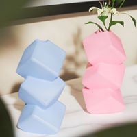 Moule en silicone pour vase Twller, moule en béton en forme de bouteille, moules pour contenants, décoration d'art géométrique pour la maison, ornement en plâtre, moule en silicone