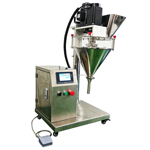 Machine de remplissage semi-automatique haute précision à vis sans fin pour poudre de cacao sèche, café, paprika, farine, produits chimiques et verre - Product Image 1