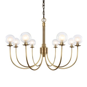 Custom Copper Designer 8 Round glass <b>Ball</b> Decorative Chandelier glass Minimalist <b>Led</b> Chandelier Lighting - Product Image 1