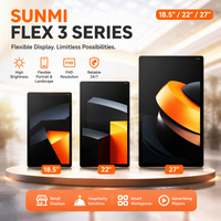 Écran tactile interactif intelligent SUNMI Flex 3 avec revêtement anti-traces de doigts, Android 13, compatible GMS, signalétique numérique