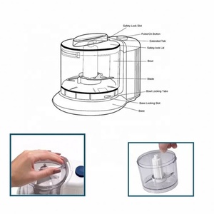 265299 multiusos 100W 350ml cocina Nuevo eléctrico <span class=keywords><strong>auto</strong></span> ajo cebolla picadora de carne comida 1,5 taza picadora eléctrica de alimentos - Product Image 3