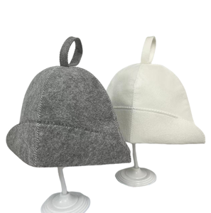 Banya femmes et hommes plaine noir blanc gris feutre Sauna Cap <span class=keywords><strong>bonnet</strong></span> de douche pour le nettoyage du <span class=keywords><strong>bain</strong></span> - Product Image 1
