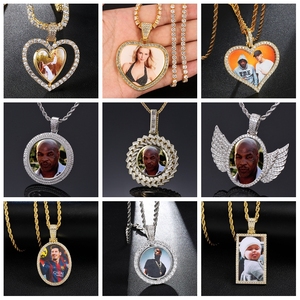 Joyería 2021 superventas moda hiphop joyería Cubic Zircon foto personalizada colgante collar - Product Image 6