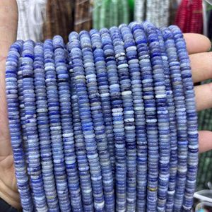 Vente en gros de perles plates en pierre naturelle multicolores de 6x2 mm, quartz rose, aventurine verte, agate noire, pour la fabrication de bijoux - Product Image 4