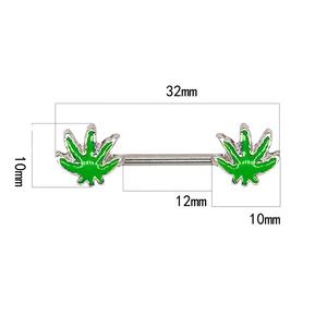 <span class=keywords><strong>Piercing</strong></span> <span class=keywords><strong>de</strong></span> pezón para mujer, barra para el <span class=keywords><strong>pecho</strong></span>, anillos sexys <span class=keywords><strong>de</strong></span> acero inoxidable para el cuerpo, joyería, anillo <span class=keywords><strong>de</strong></span> pezón <span class=keywords><strong>de</strong></span> hoja <span class=keywords><strong>de</strong></span> arce verde - Product Image 2
